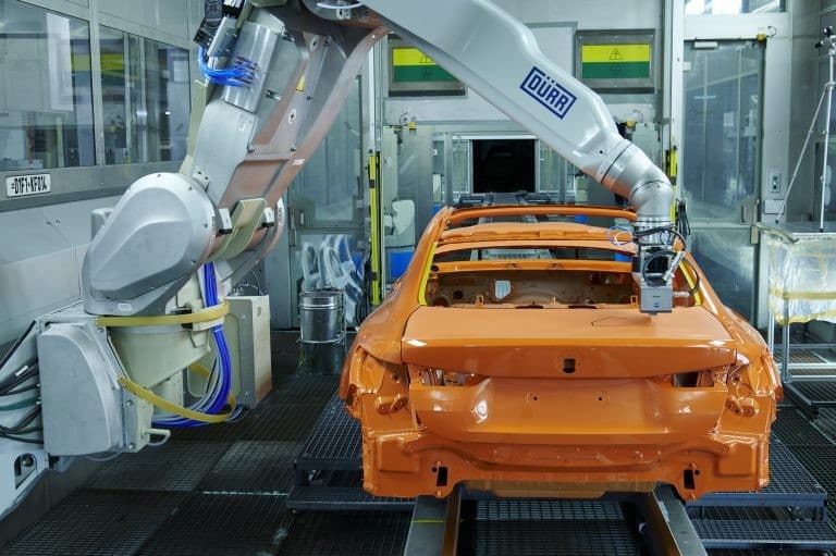 Automated production paint line