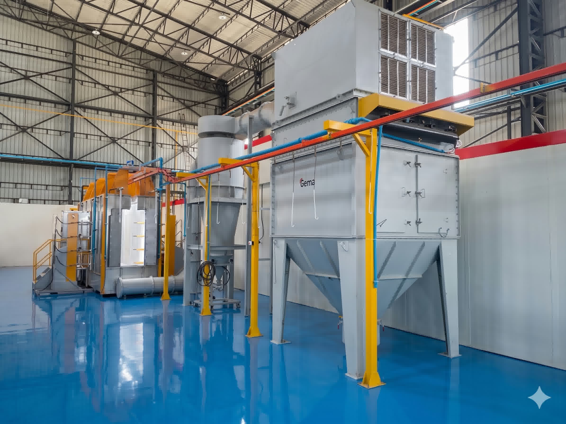 Powder coating plant — full line overview